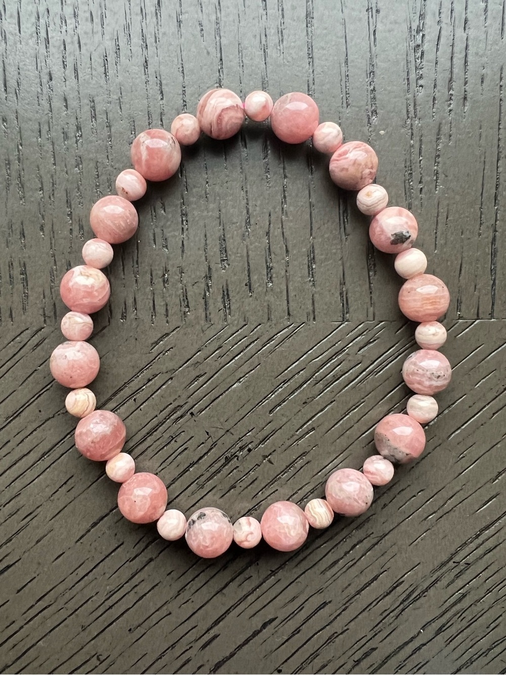 Rhodochrosite bracelet 4-7mm SIZE 6.75’